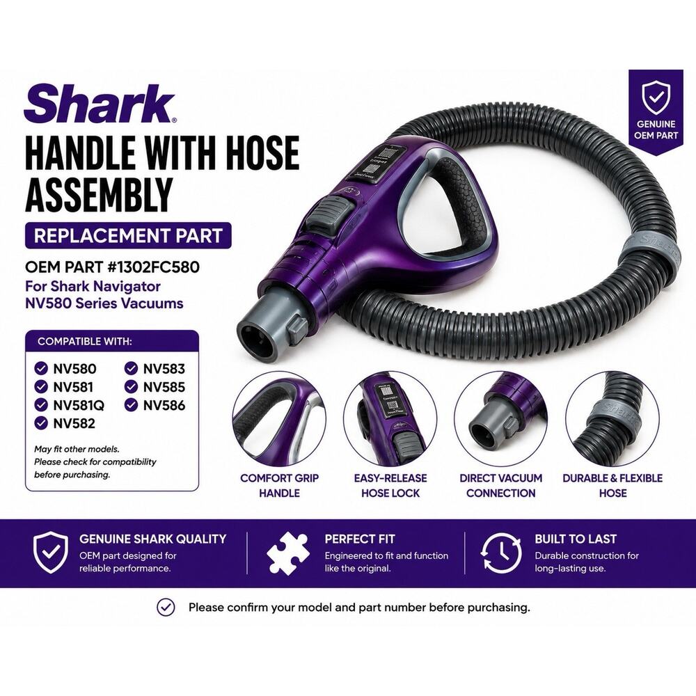 OEM Shark 1302FC580 Handle with Hose NV580 NV581 NV581Q NV582 NV585 NV586
